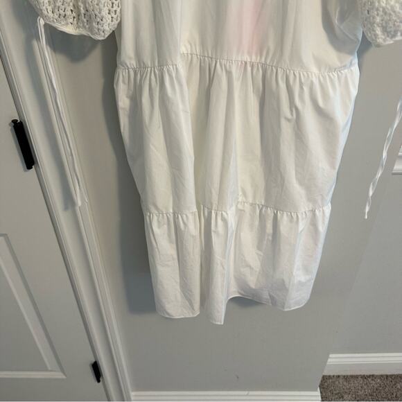 NWT Amanda Uprichard White Crochet Mini Dress Large - Picture 10 of 13